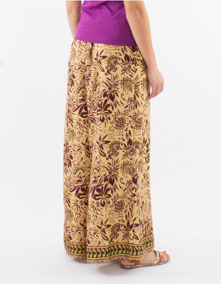 Bohemian floral wide-leg pants