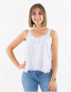 Basic plain embroidered tank top 2