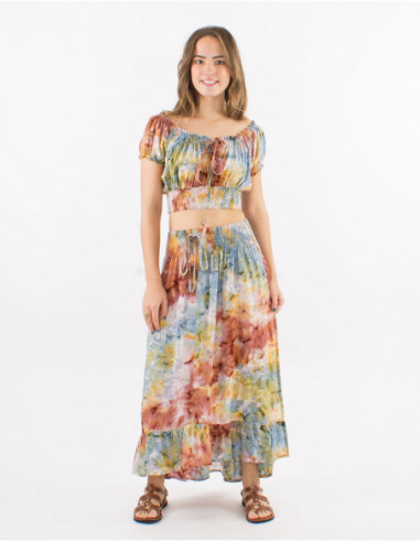 Ensemble crop top jupe Tie and Dye
