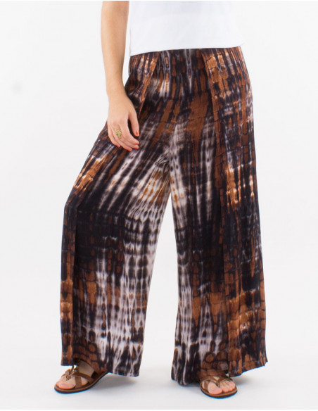 Tie and Dye high-waisted pareo pants