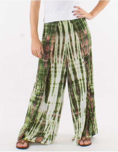 Tie and Dye high-waisted pareo pants
