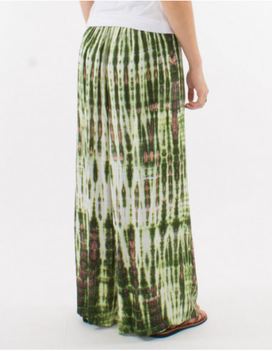 Tie and Dye high-waisted pareo pants