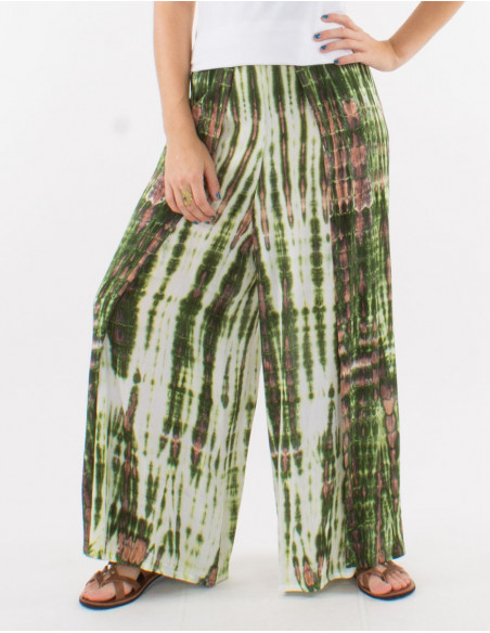 Tie and Dye high-waisted pareo pants