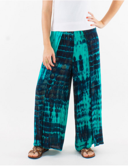 Tie and Dye high-waisted pareo pants