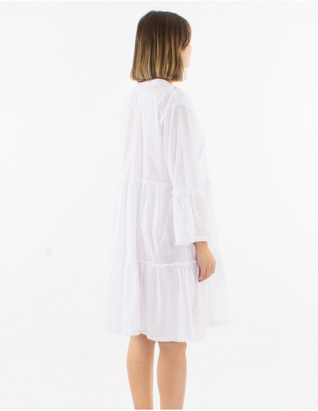 Robe boho courte broderie style anglais