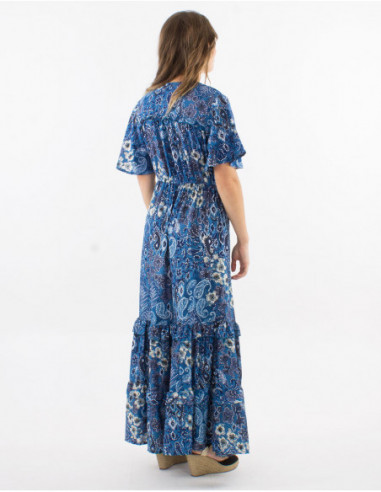 Boho style ruffled maxi dress
