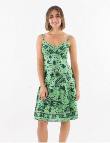 Short summer dress floral boho ruffles