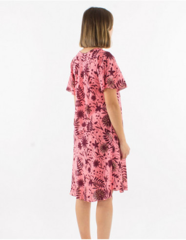 Colorful floral bohemian flare dress