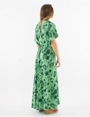 Long floral bohemian dress with sleeves