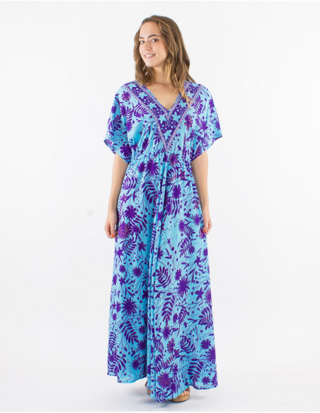 Long floral bohemian dress with sleeves