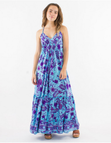 Long back bohemian floral gold dress