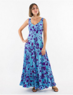 Long dress with plant pattern