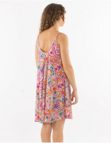 Summer dress flared cashmere pattern