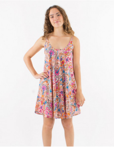 Summer dress flared cashmere pattern