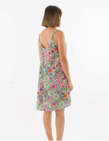 Summer dress flared cashmere pattern