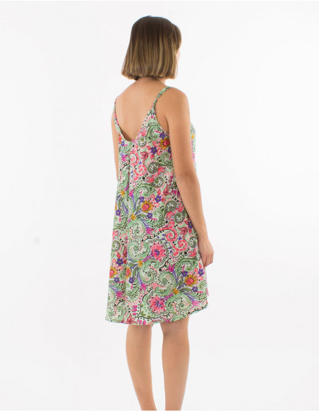 Robe d'été évasée motif cachemire