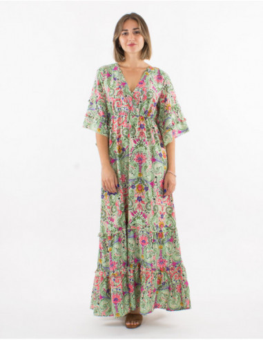 Cashmere patterns bohemian dress