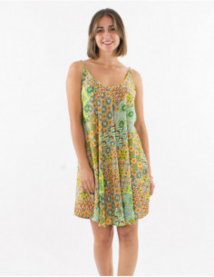 Colorful patchwork Flared Summer Dress 2