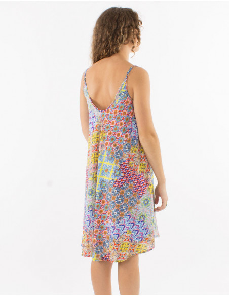 Colorful patchwork Flared Summer Dress