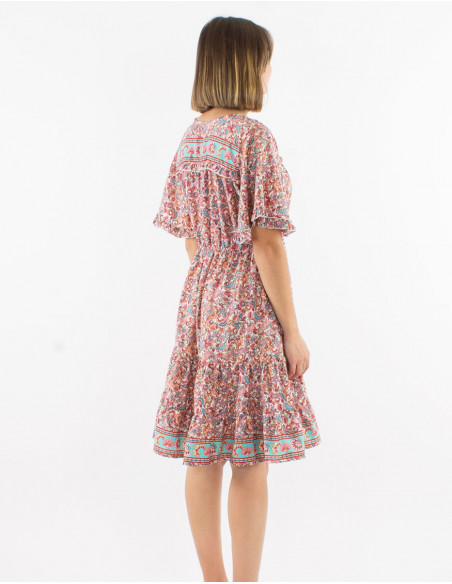 Romantic floral ruffled dress