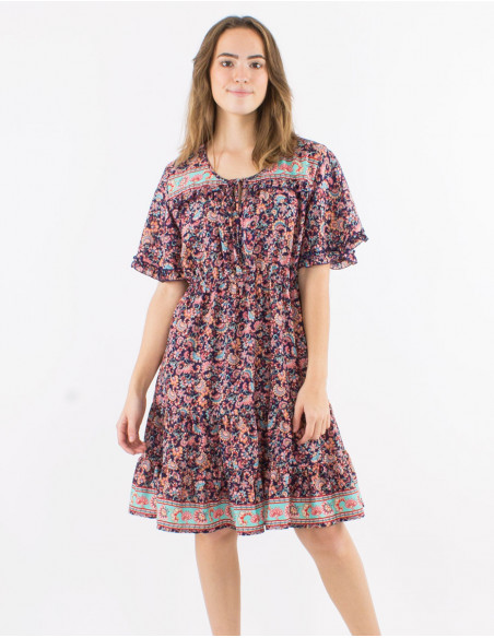 Romantic floral ruffled dress