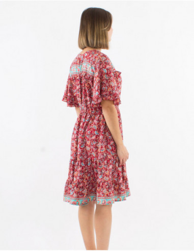 Robe à volants romantique fleurie