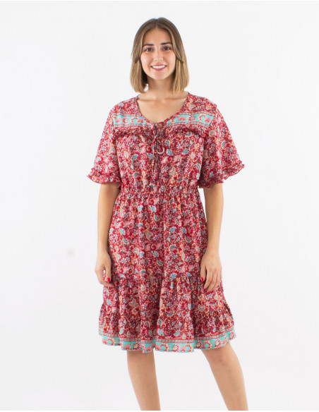 Romantic floral ruffled dress