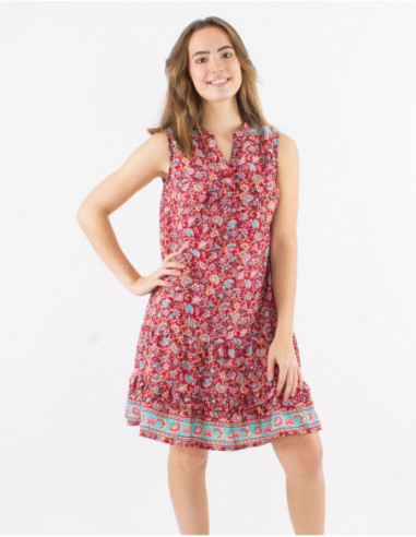 Robe chemise évasée bohème fleurie
