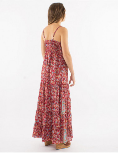 Floral boho dress with ruffles