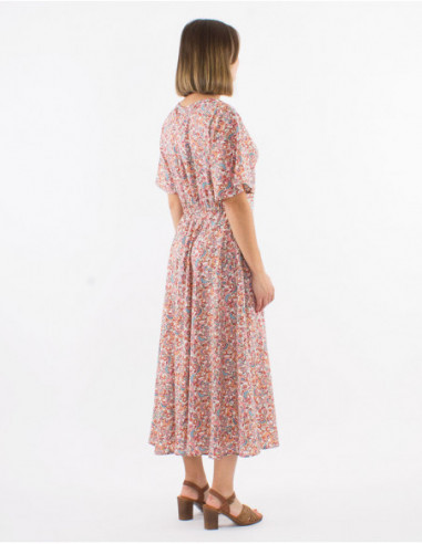 Romantic floral bouquets midi dress