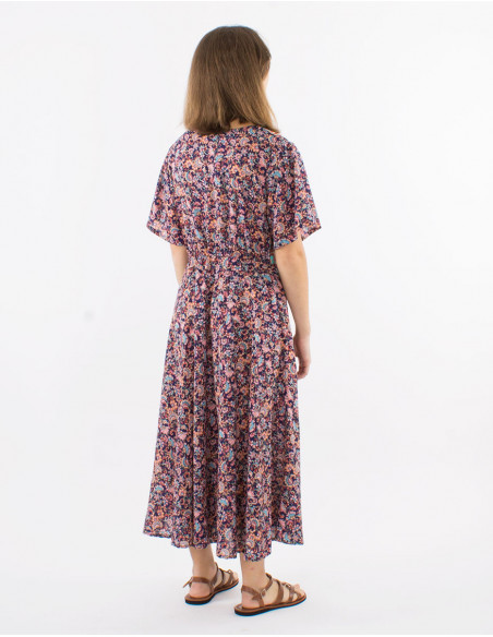 Robe midi romantique bohème liberty