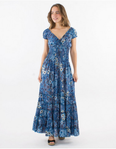 Long boho dress smock at the waist