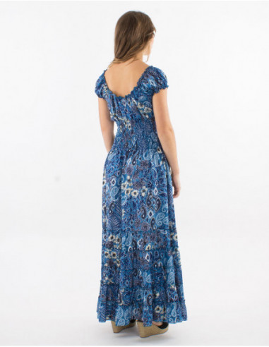 Long boho dress smock at the waist