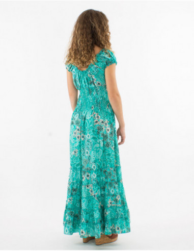 Long boho dress smock at the waist