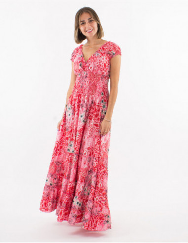 Long boho dress smock at the waist