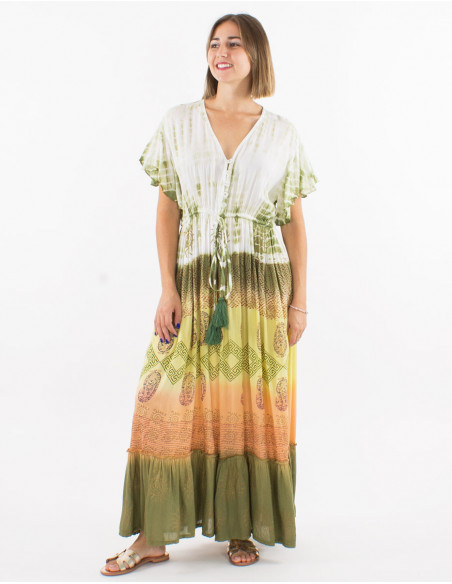 Viscose Tie Dye Maori Beach Dress