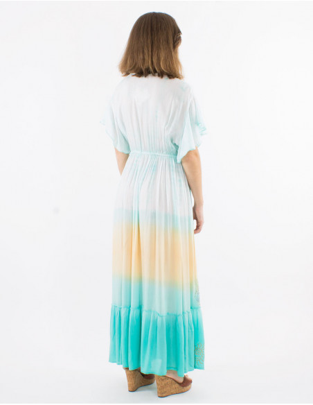 Robe de plage viscose Tie Dye Maori