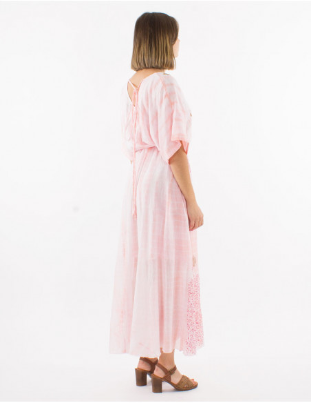 Robe longue de plage Tie Dye perles