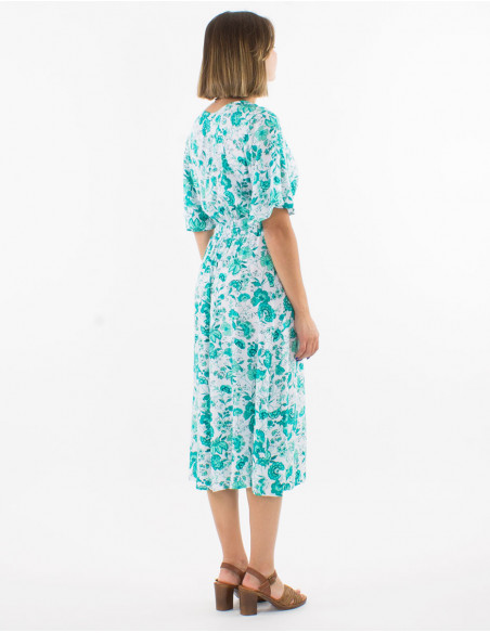 Robe cintrée manches courtes bohème