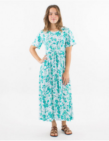 Robe midi à manches courtes bohème