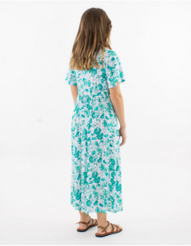 Robe midi à manches courtes bohème