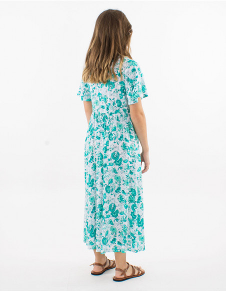 Bohemian short sleeve midi dress
