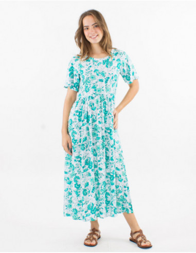 Robe midi à manches courtes bohème