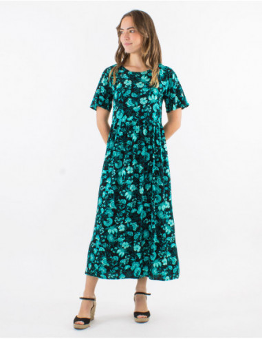 Robe midi à manches courtes bohème