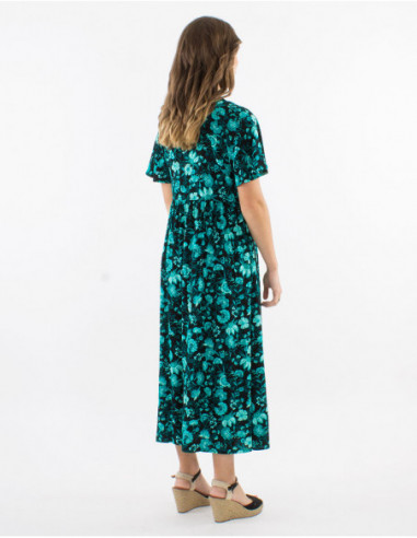 Robe midi à manches courtes bohème