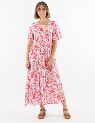 Robe midi à manches courtes bohème