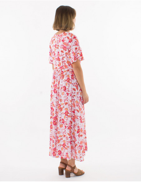 Robe midi à manches courtes bohème