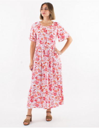 Robe midi à manches courtes bohème
