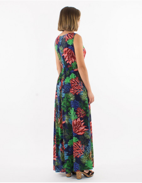 Robe longue confortable motif tropical