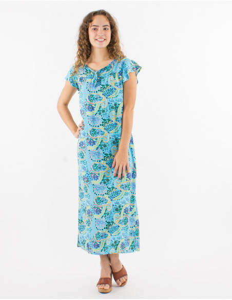 Long dress pastel cashmere patterns